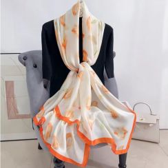 Elegant Floral Print Long Scarf for Women