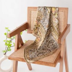 14mm Thickness Floral Square Silk 