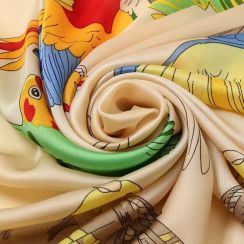 Elegant Patchwork Bird Print Long Scarf Set 6 Pcs