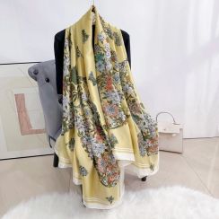 Womens Floral Print Silk Like Long Scarf 20 Pcs Set