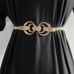 Elegant Gold Elastic Chain Waist Belt Set