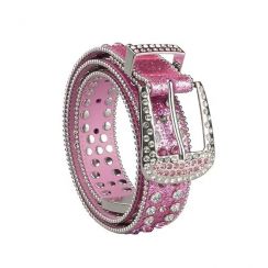 Pink Diamond Accent Fashion Belt Set for Women 2 Pcs