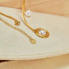 6Pcs Size Adjustable Retractable Pearl Charm Necklace