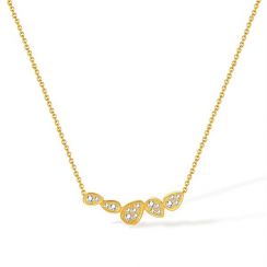 Teardrop Pendant Necklace Premium 14K Gold Plated Stainless Steel in Gold and Silver Tones