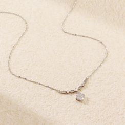 4 Pcs Round Zirconia Gold Plated Collarbone Necklace