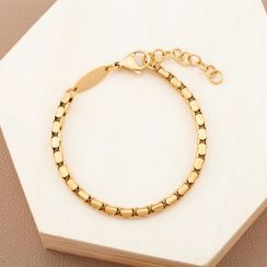 Round Chain Bracelet Premium Gold and Silver Tone Stainless Steel Bangles
