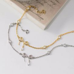 4Pcs Elegant Zirconia Ribbon Bracelet Set