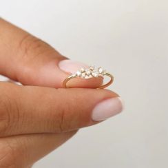 3 Pieces 925 Sterling Silver Cubic Zirconia Ring Set Elegant Stackable Bands for Women