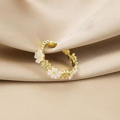 5 Pcs Gold Plated Lucky Flower Zircon Ring Set